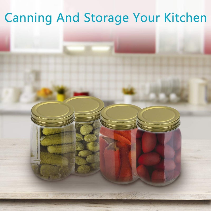 Encheng 12 oz Glass Jars With Lids,Regular Mouth Mason Jars For Storage,Canning Jars For Caviar, Herb, Jelly, Jams, Honey,Dishware Safe,Set Of 20 - Image 5